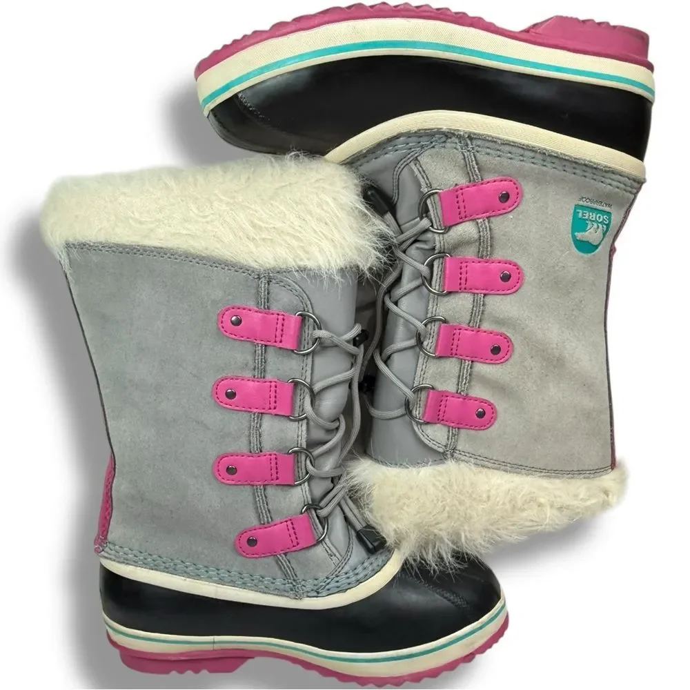 Sorel Joan of Arctic Waterproof Suede Snow Boots Faux Fur Size 5 Cozy Wintercore